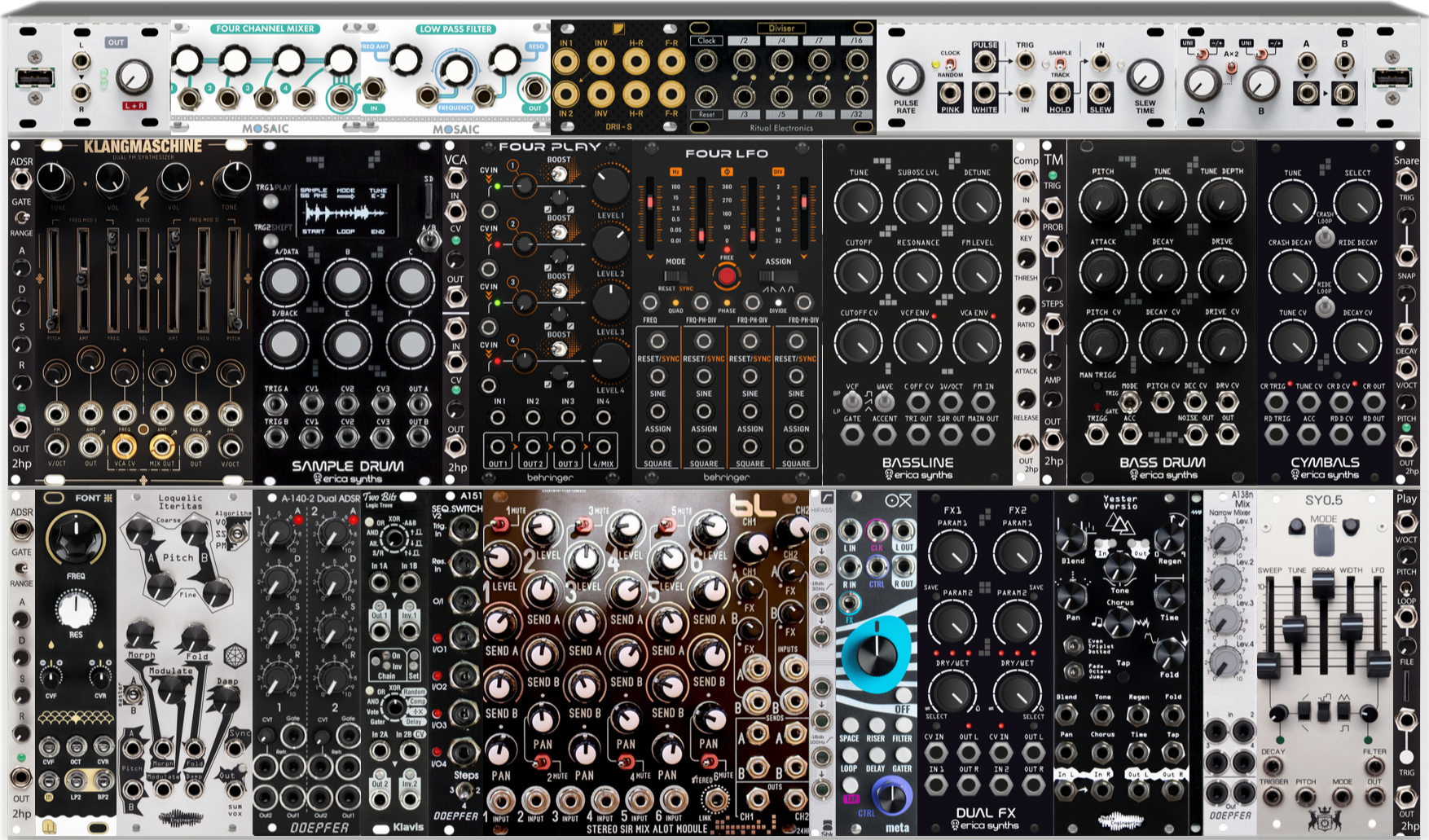Klar Kinelis Modular Eurorack Hardware Case